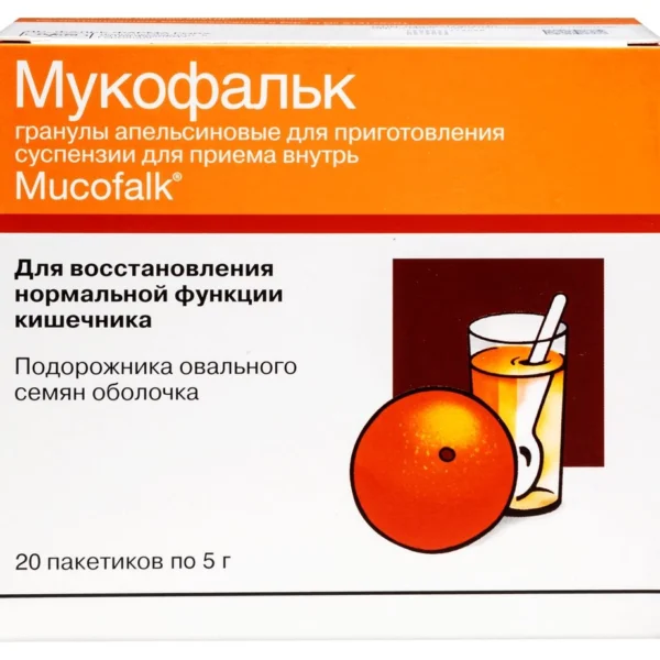 Мукофальк 5 гр 20 шт. пакет гранулы для приготовления суспензии вкус апельсин